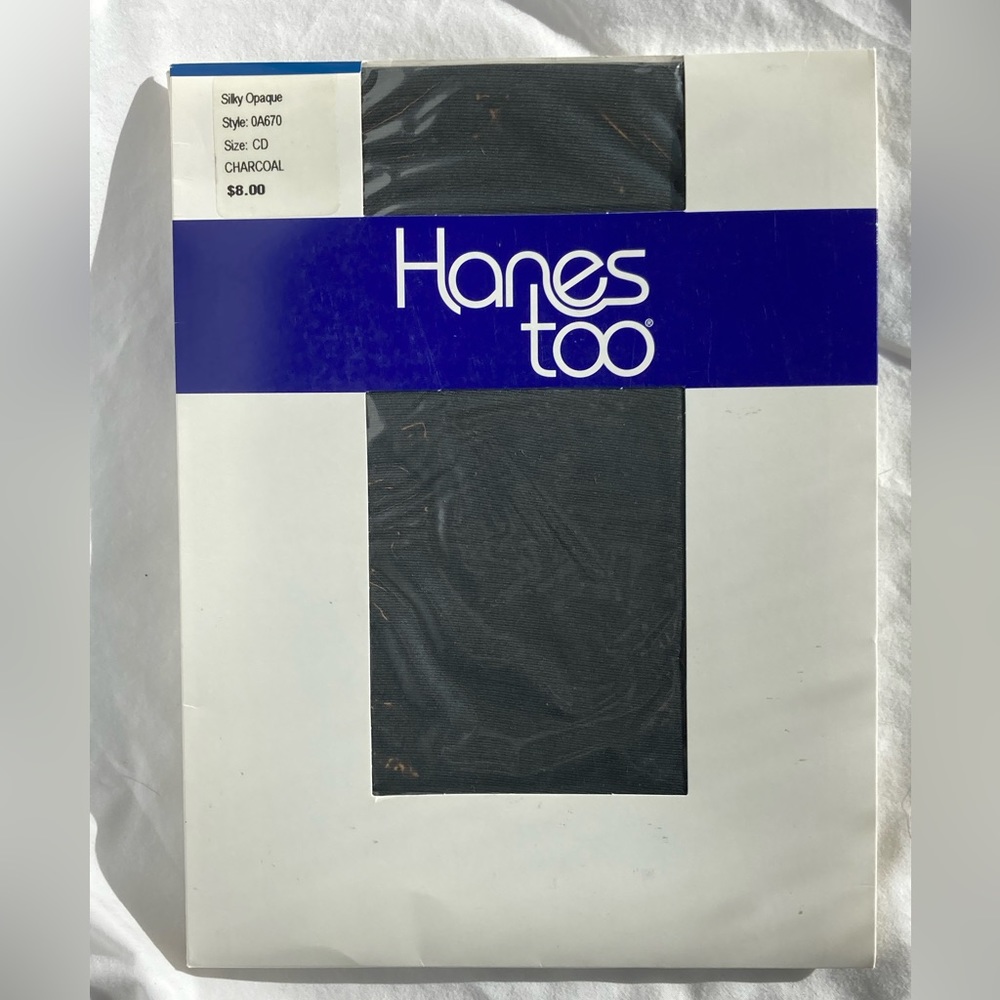 Hanes Too silky opaque style 0A670 size CD color charcoal year 2004